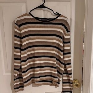 Relativity Striped Long Sleeve Sweater Size Large